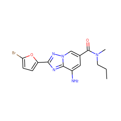 CCCN(C)C(=O)c1cc(N)c2nc(-c3ccc(Br)o3)nn2c1 ZINC000026984971