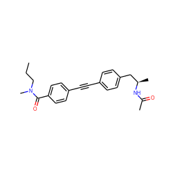 CCCN(C)C(=O)c1ccc(C#Cc2ccc(C[C@@H](C)NC(C)=O)cc2)cc1 ZINC000113410640