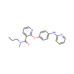 CCCN(C)C(=O)c1cccnc1Oc1ccc(Nc2ccccn2)cc1 ZINC000145178493