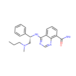 CCCN(C)C[C@@H](Nc1ncnc2c(C(N)=O)cccc12)c1ccccc1 ZINC000114347056