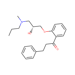 CCCN(C)C[C@@H](O)COc1ccccc1C(=O)CCc1ccccc1 ZINC000013529279