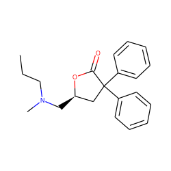 CCCN(C)C[C@@H]1CC(c2ccccc2)(c2ccccc2)C(=O)O1 ZINC000013651078