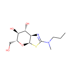 CCCN(C)C1=N[C@H]2[C@H](O[C@H](CO)[C@@H](O)[C@@H]2O)S1 ZINC000169711300