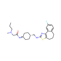 CCCN(C)CC(=O)N[C@H]1CC[C@H](CNc2nc3c(s2)CCCc2ccc(F)cc2-3)CC1 ZINC000253634390