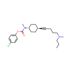 CCCN(C)CCCC#C[C@H]1CC[C@H](N(C)C(=O)Oc2ccc(Cl)cc2)CC1 ZINC000254091778