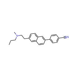 CCCN(C)CCc1ccc2cc(-c3ccc(C#N)cc3)ccc2c1 ZINC000028901420