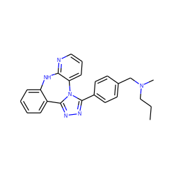 CCCN(C)Cc1ccc(-c2nnc3n2-c2cccnc2Nc2ccccc2-3)cc1 ZINC000096174023
