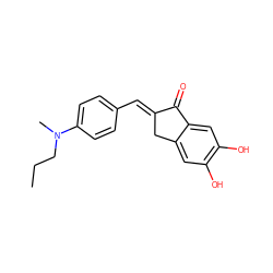 CCCN(C)c1ccc(/C=C2\Cc3cc(O)c(O)cc3C2=O)cc1 ZINC000095564603