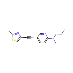 CCCN(C)c1ccc(C#Cc2csc(C)n2)cn1 ZINC000137243774