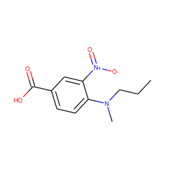 CCCN(C)c1ccc(C(=O)O)cc1[N+](=O)[O-] ZINC000028825509