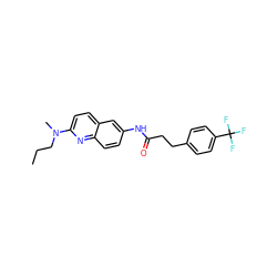 CCCN(C)c1ccc2cc(NC(=O)CCc3ccc(C(F)(F)F)cc3)ccc2n1 ZINC000036351778