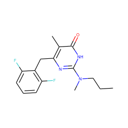 CCCN(C)c1nc(Cc2c(F)cccc2F)c(C)c(=O)[nH]1 ZINC000028866195