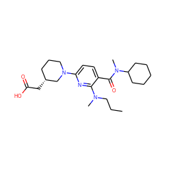 CCCN(C)c1nc(N2CCC[C@@H](CC(=O)O)C2)ccc1C(=O)N(C)C1CCCCC1 ZINC000117755762