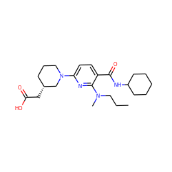 CCCN(C)c1nc(N2CCC[C@@H](CC(=O)O)C2)ccc1C(=O)NC1CCCCC1 ZINC000095579450