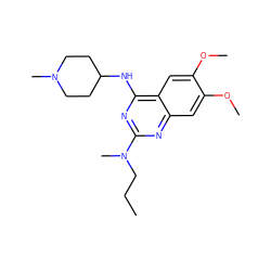 CCCN(C)c1nc(NC2CCN(C)CC2)c2cc(OC)c(OC)cc2n1 ZINC001772614313