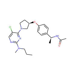 CCCN(C)c1ncc(Cl)c(N2CC[C@@H](Oc3ccc([C@H](C)NC(C)=O)cc3)C2)n1 ZINC000261150470