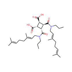 CCCN(C/C=C(\C)CCC=C(C)C)C(=O)[C@@H]1[C@H](C(=O)O)[C@@H](C(=O)O)[C@H]1C(=O)N(C/C=C(\C)CCC=C(C)C)CCC ZINC000026264325