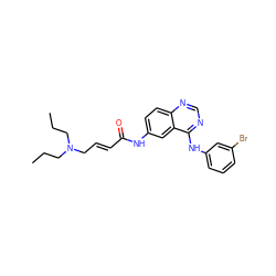 CCCN(C/C=C/C(=O)Nc1ccc2ncnc(Nc3cccc(Br)c3)c2c1)CCC ZINC000013863670