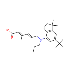 CCCN(C/C=C/C(C)=C/C(=O)O)c1cc(C(C)(C)C)cc2c1CCC2(C)C ZINC000053268224