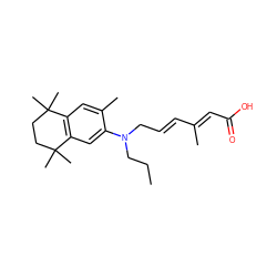 CCCN(C/C=C/C(C)=C/C(=O)O)c1cc2c(cc1C)C(C)(C)CCC2(C)C ZINC000053268017