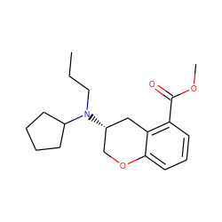 CCCN(C1CCCC1)[C@H]1COc2cccc(C(=O)OC)c2C1 ZINC000013809369