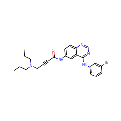 CCCN(CC#CC(=O)Nc1ccc2ncnc(Nc3cccc(Br)c3)c2c1)CCC ZINC000013863656