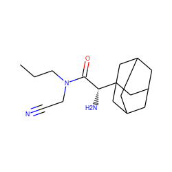 CCCN(CC#N)C(=O)[C@@H](N)C12CC3CC(CC(C3)C1)C2 ZINC000014948868