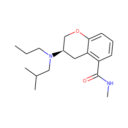 CCCN(CC(C)C)[C@H]1COc2cccc(C(=O)NC)c2C1 ZINC000013809350