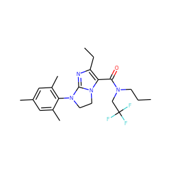 CCCN(CC(F)(F)F)C(=O)c1c(CC)nc2n1CCN2c1c(C)cc(C)cc1C ZINC000028134629