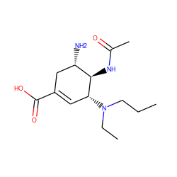 CCCN(CC)[C@@H]1C=C(C(=O)O)C[C@H](N)[C@H]1NC(C)=O ZINC000014944908