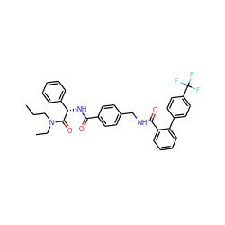 CCCN(CC)C(=O)[C@@H](NC(=O)c1ccc(CNC(=O)c2ccccc2-c2ccc(C(F)(F)F)cc2)cc1)c1ccccc1 ZINC000036184504