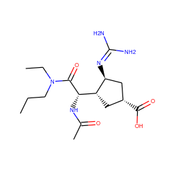 CCCN(CC)C(=O)[C@@H](NC(C)=O)[C@H]1C[C@@H](C(=O)O)C[C@@H]1N=C(N)N ZINC000013560228