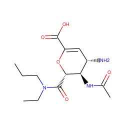 CCCN(CC)C(=O)[C@@H]1OC(C(=O)O)=C[C@H](N)[C@H]1NC(C)=O ZINC000013778746