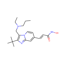 CCCN(CC)Cc1c(C(C)(C)C)nc2cc(/C=C/C(=O)NO)ccn12 ZINC000143513943