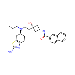 CCCN(CC[C@]1(O)C[C@@H](NC(=O)c2ccc3ccccc3c2)C1)[C@H]1CCc2nc(N)sc2C1 ZINC000101587088