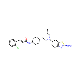 CCCN(CC[C@H]1CC[C@H](NC(=O)/C=C/c2ccccc2Cl)CC1)[C@H]1CCc2nc(N)sc2C1 ZINC000254132986