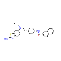 CCCN(CC[C@H]1CC[C@H](NC(=O)c2ccc3ccccc3c2)CC1)[C@H]1CCc2nc(N)sc2C1 ZINC000261158787