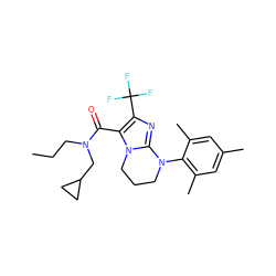 CCCN(CC1CC1)C(=O)c1c(C(F)(F)F)nc2n1CCCN2c1c(C)cc(C)cc1C ZINC000049109677