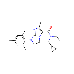 CCCN(CC1CC1)C(=O)c1c(C)nc2n1CCN2c1c(C)cc(C)cc1C ZINC000028120584