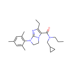 CCCN(CC1CC1)C(=O)c1c(CC)nc2n1CCN2c1c(C)cc(C)cc1C ZINC000028337096