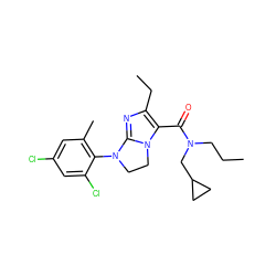 CCCN(CC1CC1)C(=O)c1c(CC)nc2n1CCN2c1c(C)cc(Cl)cc1Cl ZINC000028351856