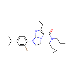 CCCN(CC1CC1)C(=O)c1c(CC)nc2n1CCN2c1ccc(C(C)C)cc1Br ZINC000028355981