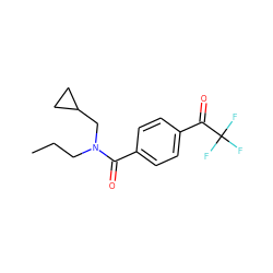 CCCN(CC1CC1)C(=O)c1ccc(C(=O)C(F)(F)F)cc1 ZINC000028880329