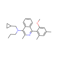 CCCN(CC1CC1)c1c(C)nc(-c2c(C)cc(C)cc2OC)c2ccccc12 ZINC000029037818