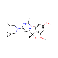 CCCN(CC1CC1)c1cc([C@@](C)(O)c2c(OC)cc(OC)cc2OC)nc(C)n1 ZINC000028365363