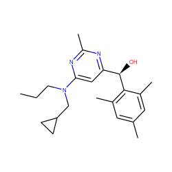 CCCN(CC1CC1)c1cc([C@@H](O)c2c(C)cc(C)cc2C)nc(C)n1 ZINC000028360883