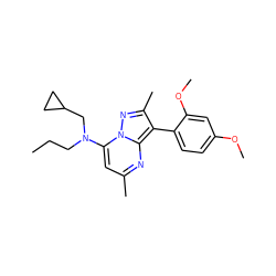 CCCN(CC1CC1)c1cc(C)nc2c(-c3ccc(OC)cc3OC)c(C)nn12 ZINC000027192803