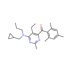 CCCN(CC1CC1)c1nc(C)nc(C(=O)c2c(C)cc(C)cc2C)c1CC ZINC000028369061