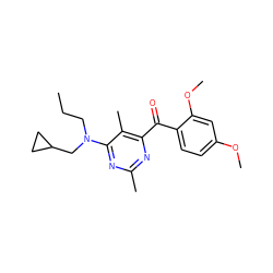 CCCN(CC1CC1)c1nc(C)nc(C(=O)c2ccc(OC)cc2OC)c1C ZINC000028343882