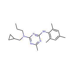 CCCN(CC1CC1)c1nc(C)nc(Nc2c(C)cc(C)cc2C)n1 ZINC000013759956